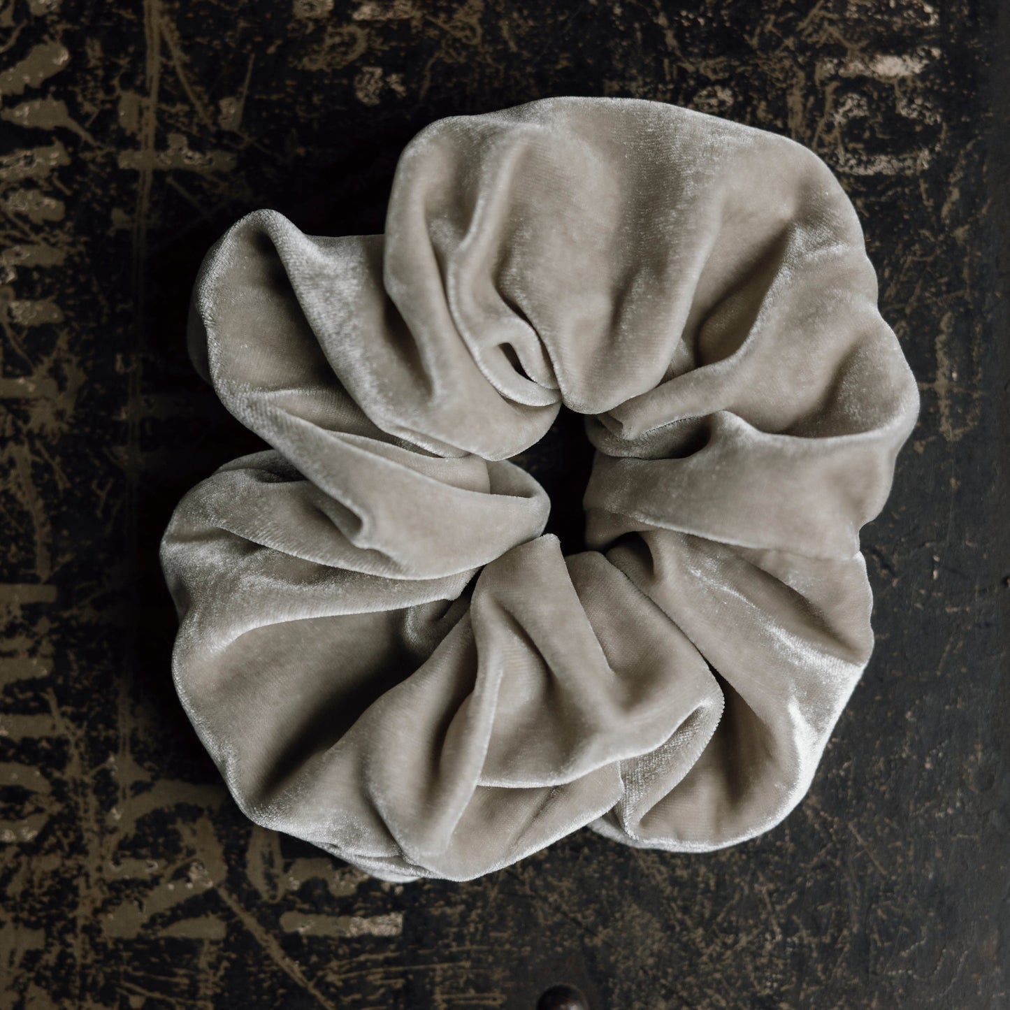 Kate Beaumont Velvet Scrunchie Silver